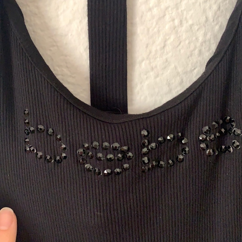 Bebe Logo Racer Back Ribbed Bodycon Dress - Picture 4 of 10